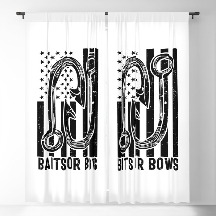 Baits Or Bows Funny Fishing Blackout Curtain