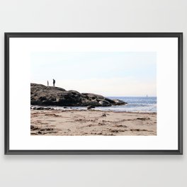 Wanderlust in Norway, Europe, Sandhaland Badestrand, discover planet earth, landscape made by ice - wall art - travel art - love sea - parent child bounding Framed Art Print