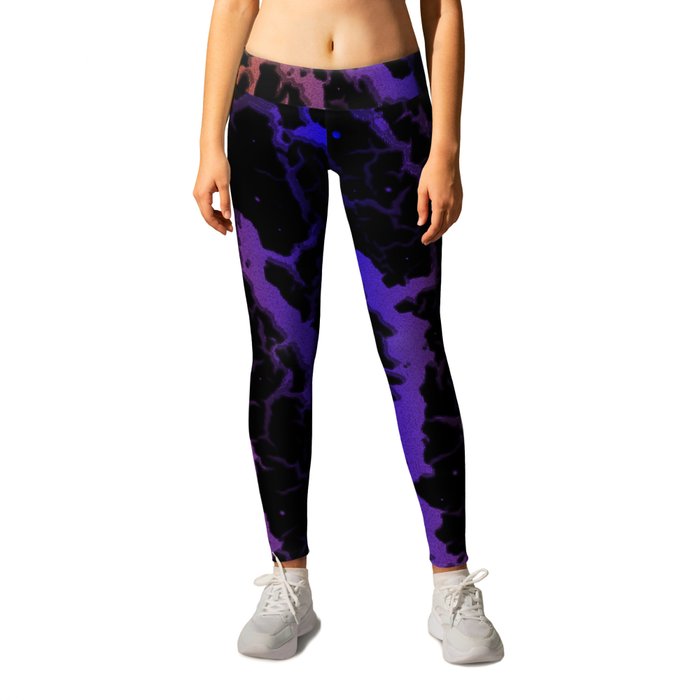 Cracked Space Lava - Orange/Blue Leggings