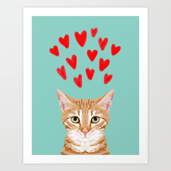 Mackenzie - Orange Tabby Cute Valentines Day Kitten Girly Retro Cat Art cell phone Art Print