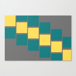 Slanting square boxes | yellow and green Canvas Print