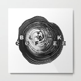 Black Coffee Abstract Art Metal Print