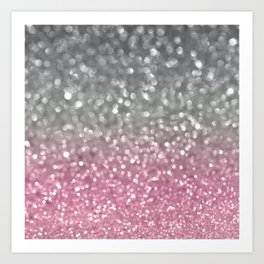 Gray and Light Pink Art Print