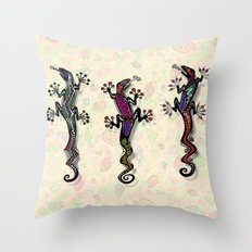 PARTY GECKOS Throw Pillow