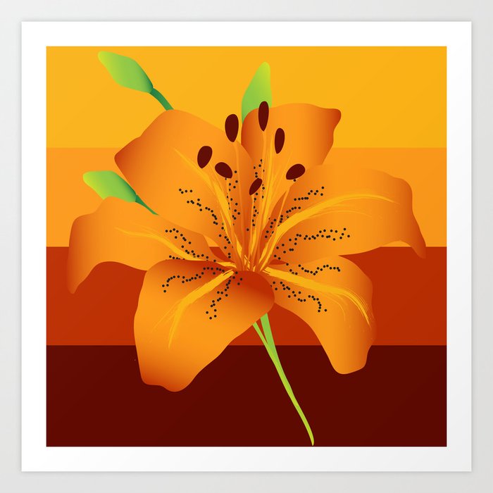 Orange Tiger Lily Art Print