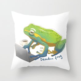Deadline Frog | Hana Stupid Art Throw Pillow