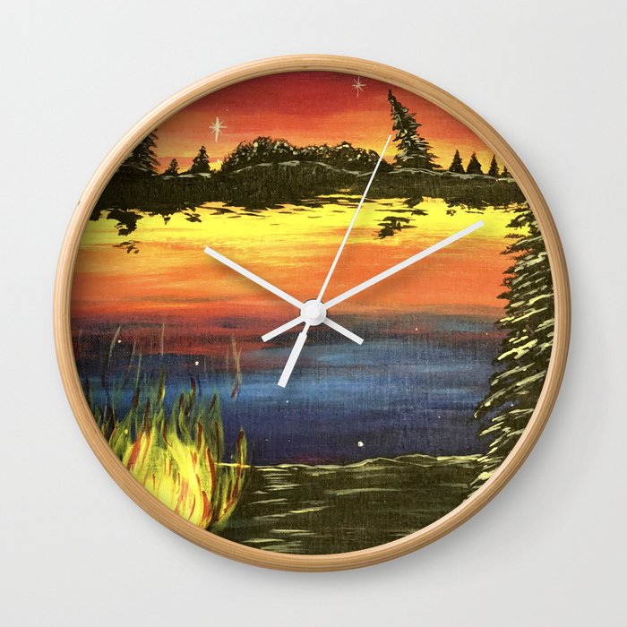 Stars and Campfires Wall Clock