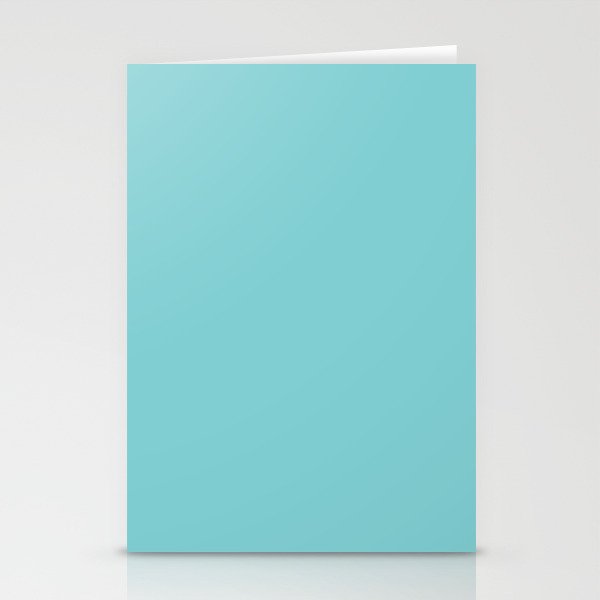 Medium Aqua Blue Solid Color Pantone Aqua Splash 14-4812 TCX Shades of Blue-green Hues Stationery Cards