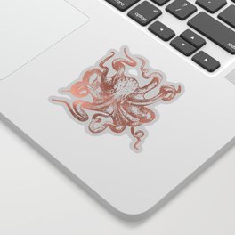 Rose Gold Octopus Sticker