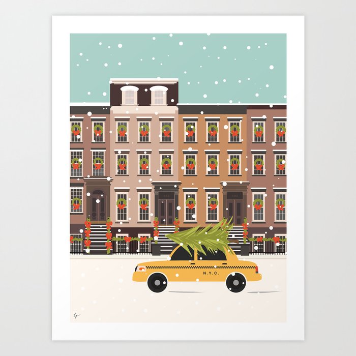 New York City Christmas Art Print