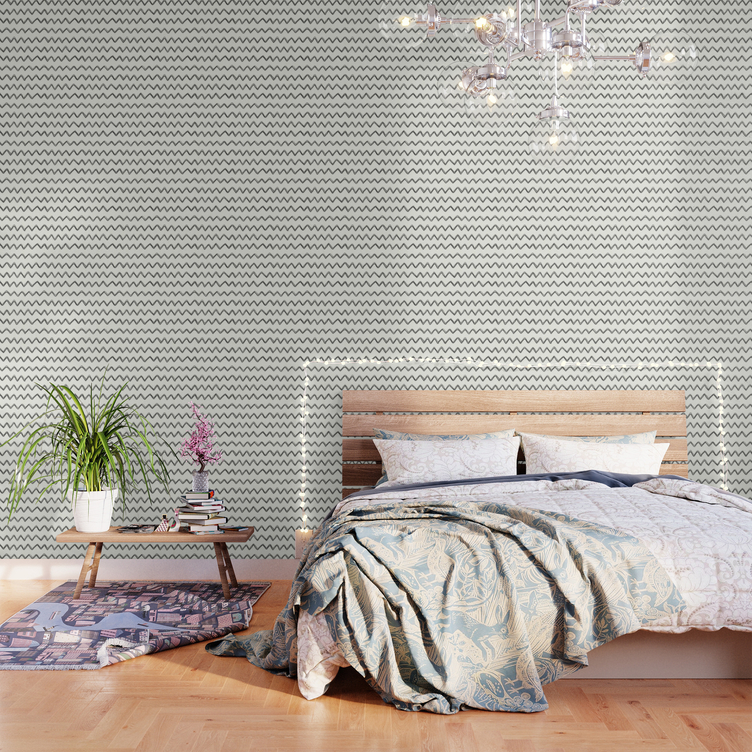 Moroccan Horizontal Stripe In Cream Wallpaper By Beckybailey1