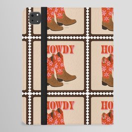 Howdy Cowgirl – Coral & Pink iPad Folio Case