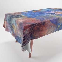 Planet Earth Abstract Expressionism Pastel Sprayed Art Tablecloth