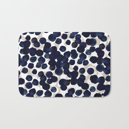 Inky Indigo Dots Bath Mat