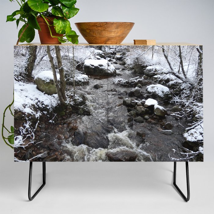 A Snow River in the Scottish Highlands Credenza