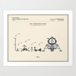 Space Lander Patent Art Print
