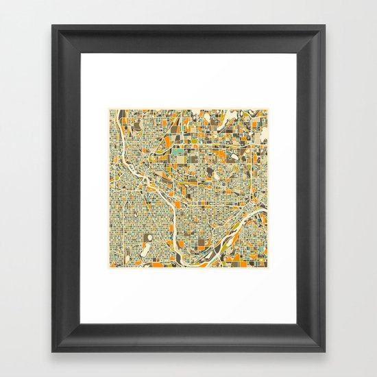 Twin Cities MAP Framed Art Print