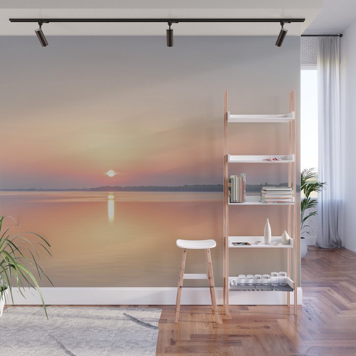 Pastel Lake Sunset Wall Mural