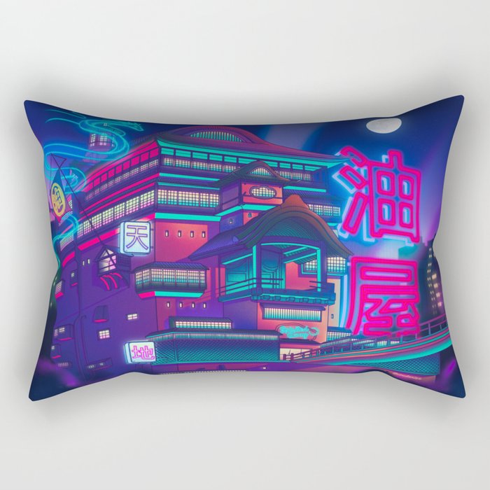 Neon Bath House Rectangular Pillow