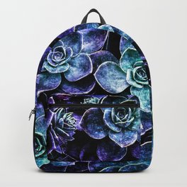 Succulents Purple Teal Mint Sparkle Backpack