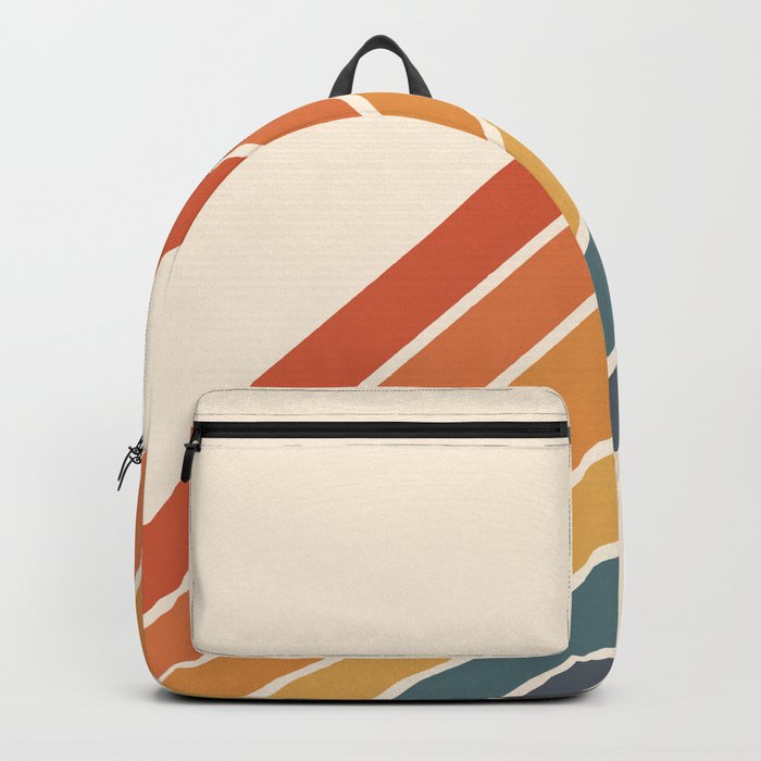 Arida -  70s Summer Style Retro Stripes Backpack