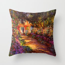 Garden Path at Giverny - Claude Monet 1902 Throw Pillow
