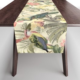 Vintage Parrot Tropical Jungle  Table Runner