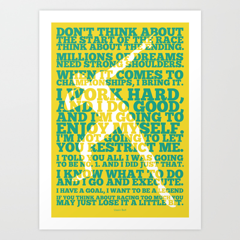 Lab No 4 Famous Quote Of Usain Bolt Motivational Quotes Poster Art Print By Labno4 Society6