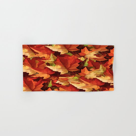 Autumn Leaves Abstract - Painterly Hand & Bath Towel
