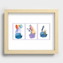 Watercolor nordic abstract Recessed Framed Print