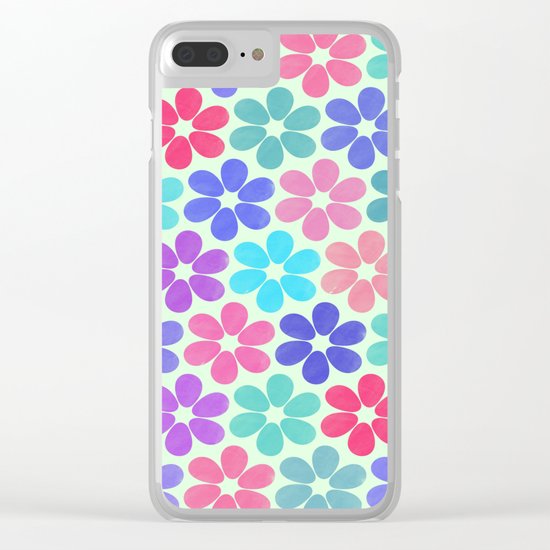 Colorful Floral Pattern Clear iPhone Case