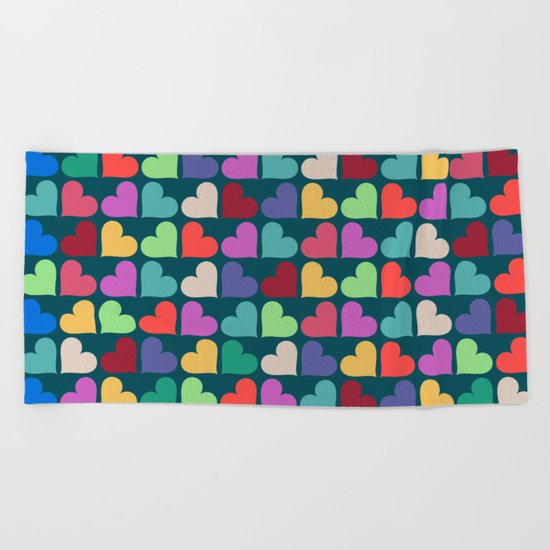 Colorful Love Pattern XII Beach Towel
