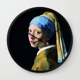 Jan Vermeer Girl With A Pearl Earring Baroque Art Wall Clock | Janvermeer, Girlwithapearlearring, Vintage, Portrait, Vermeer, Pearlearring, Famouspaintings, Dutchgoldenage, Painting, Baroque 