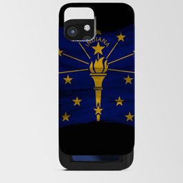 Indiana state flag brush stroke, Indiana flag background iPhone Card Case