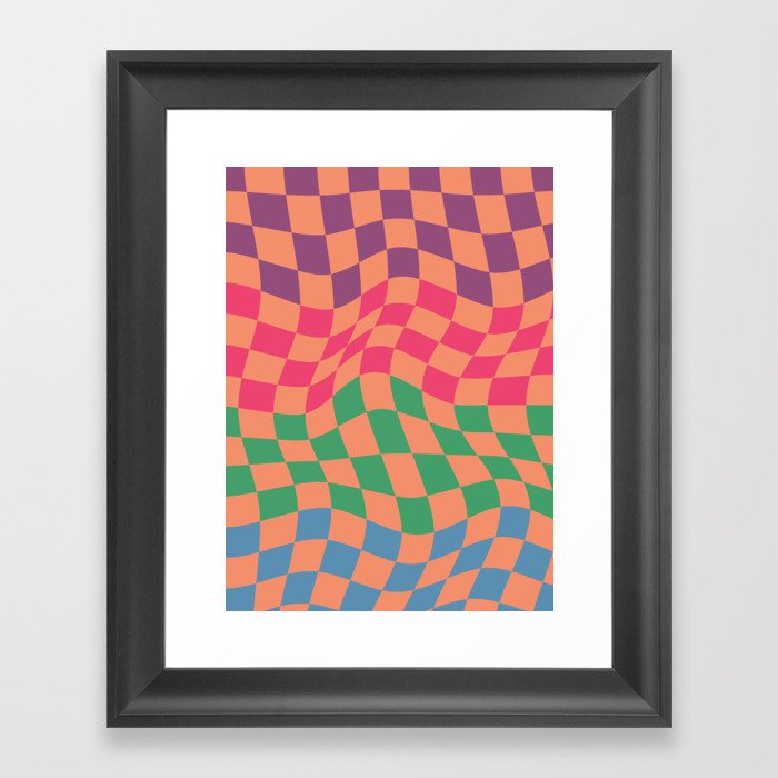 Colorful Checkerboard Pattern 2 Framed Art Print