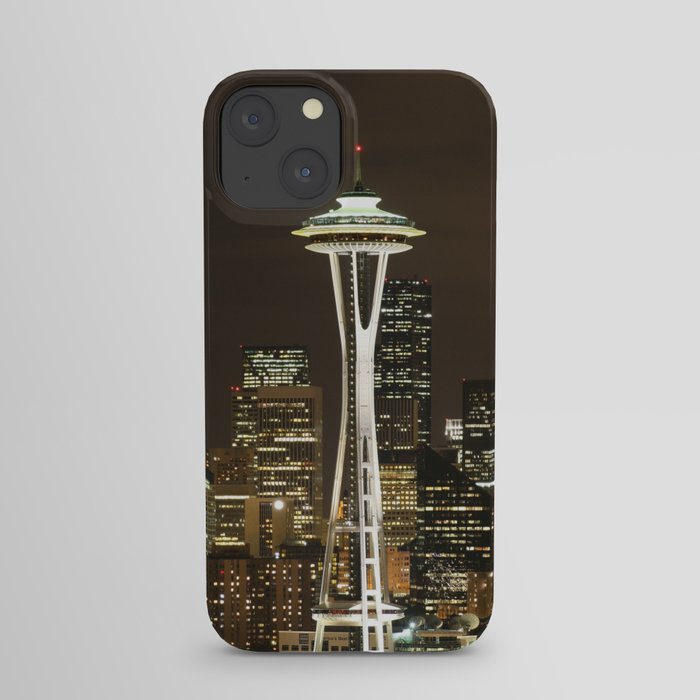 Seattle Space Needle at Night - City Lights iPhone Case