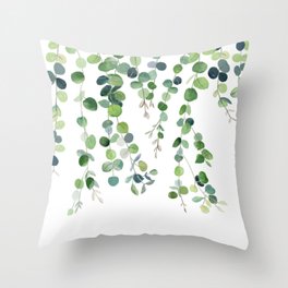 Eucalyptus Watercolor 4 Throw Pillow