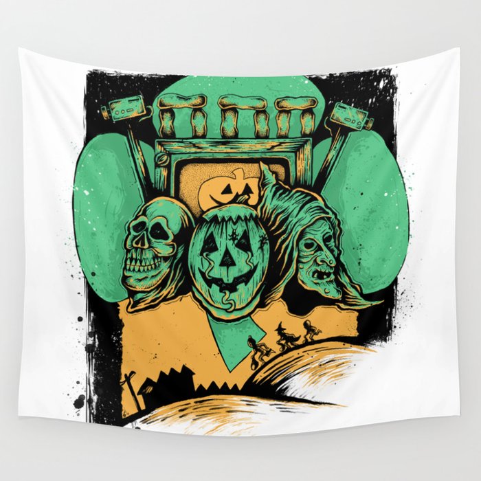 Season of the Witch: Green and Orange Variant Wall Tapestry