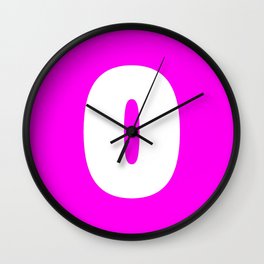 0 (White & Magenta Number) Wall Clock