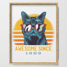 Awesome Cat Since 1989 Serving Tray
