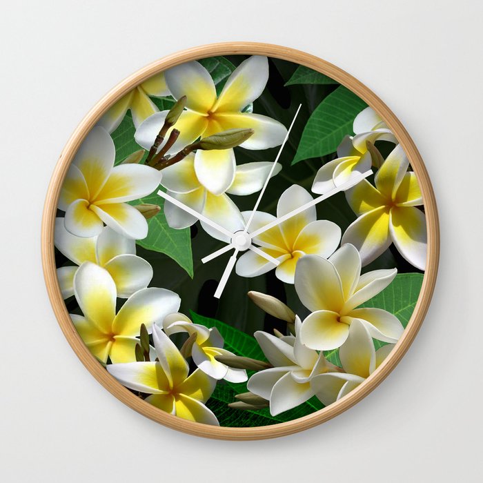 Plumeria Flowers Wall Clock