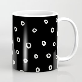 Black and Off White Simple Hoop Circle Pattern Pairs Dulux 2022 Popular Colour Cloudy Dreams Mug