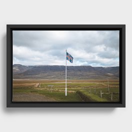 Iceland Flag Landscape Framed Canvas