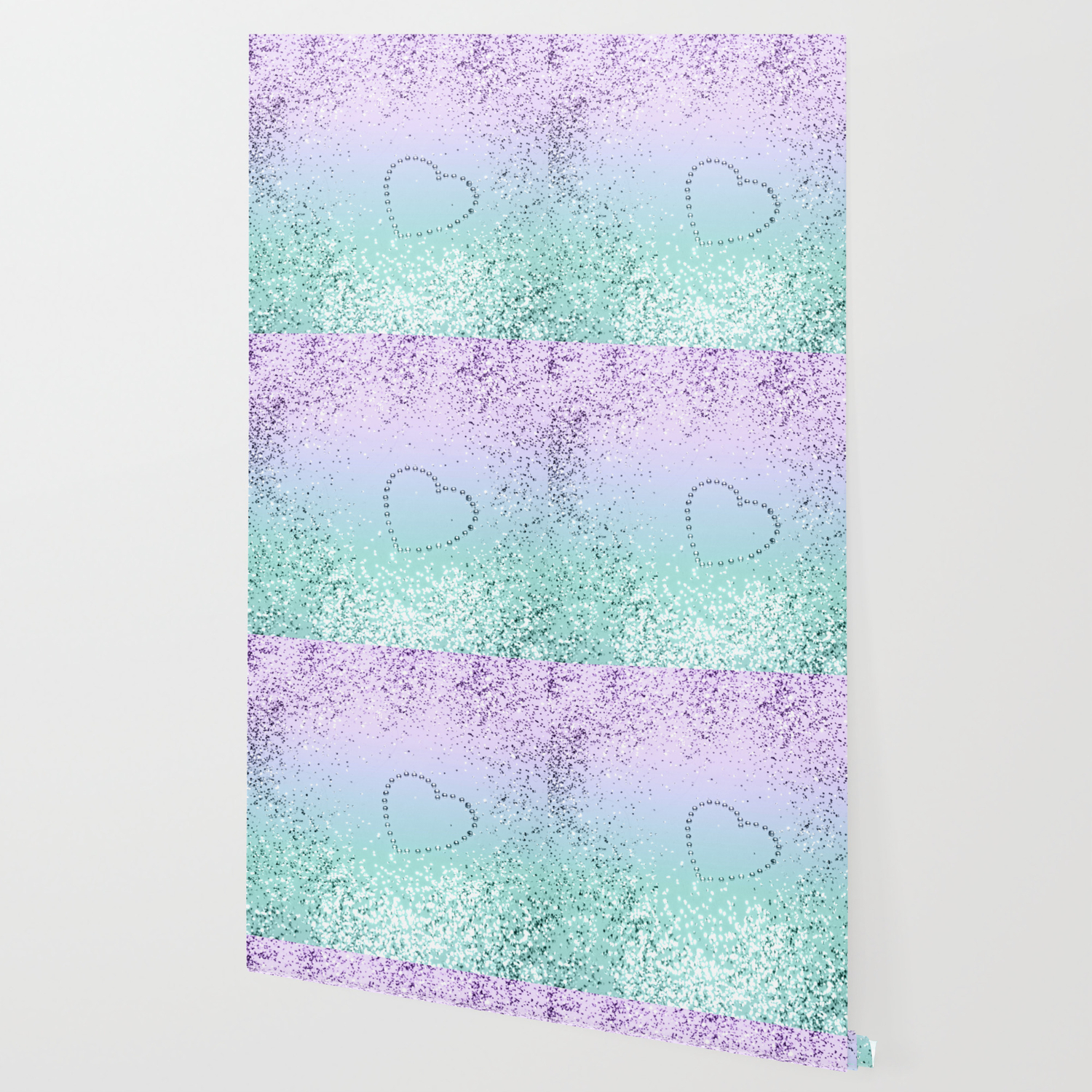 Sparkling Mermaid Girls Glitter Heart 1 Decor Art Society6