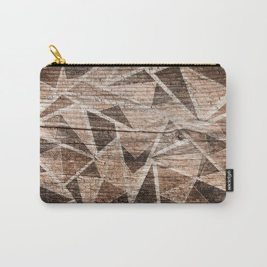 Old wood . Brown triangles . Carry-All Pouch
