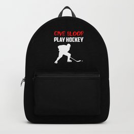 give blood play hockey quote Backpack