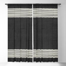 Band in Black and White Blackout Curtain