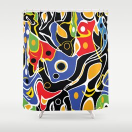 Color hand drawing meter geometric patter Shower Curtain