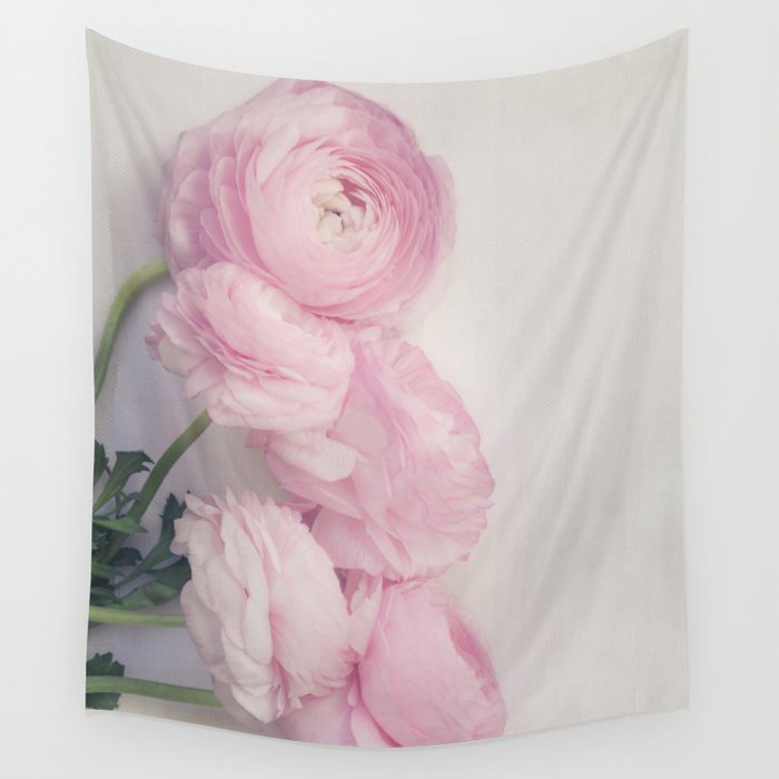 Pink Peonies Wall Tapestry