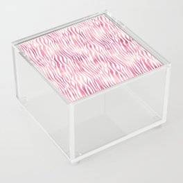 Pink White Tiger Stripes Pattern Acrylic Box